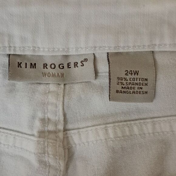 Kim Rogers white cropped jeans size 24W - Picture 3 of 5